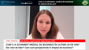 Iulia Simion, Legal Counsel, Ingka Group | IKEA: „Avocatul devine manager, aş spune eu, în acel moment în care nu spune doar „nu”, el propune soluţii, iar acele soluţii permit realizarea obiectivului de business în condiţii care sunt cunoscute şi controlate”