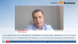 ZF Live. Ionuţ Georgescu, Safetech Innovations: Vedem şi în sectorul privat atacuri precum cel de la ANCPI. Costurile unei apărări eficiente împotriva hackerilor: un audit costă până în 10.000 de euro iar monitorizarea nonstop a infrastructurii – mii de euro pe lună