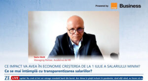 ZF Live. Sorin Faur, Academia de HR: Creşterea salariului minim pe economie duce la majorări salariale pentru 1,3 – 1,5 milioane de angajaţi. Un nivel mai redus de taxare ar putea scoate la suprafaţă o parte din veniturile gri din economie