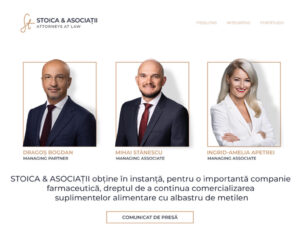 STOICA  ASOCIAȚII obține în instanță, pentru o importantă companie farmaceutică, dreptul de a continua comercializarea suplimentelor alimentare cu albastru de metilen