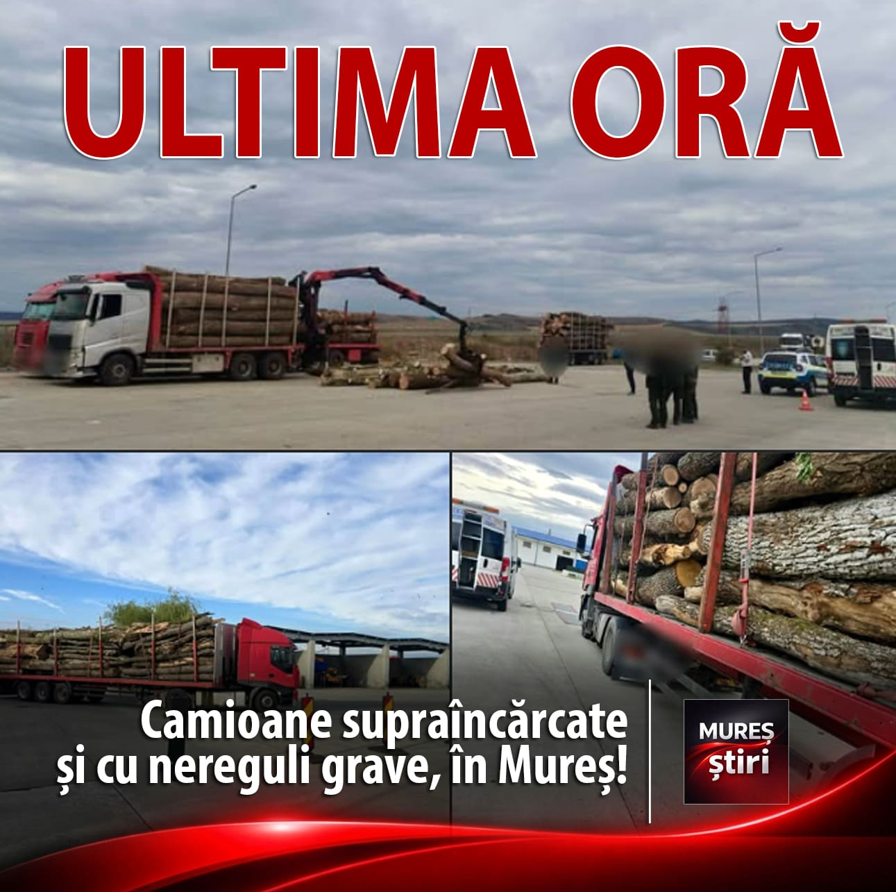 Camioane supraîncărcate și cu nereguli grave, depistate de polițiștii rutieri pe DN13 / E60 în județul Mureș!
