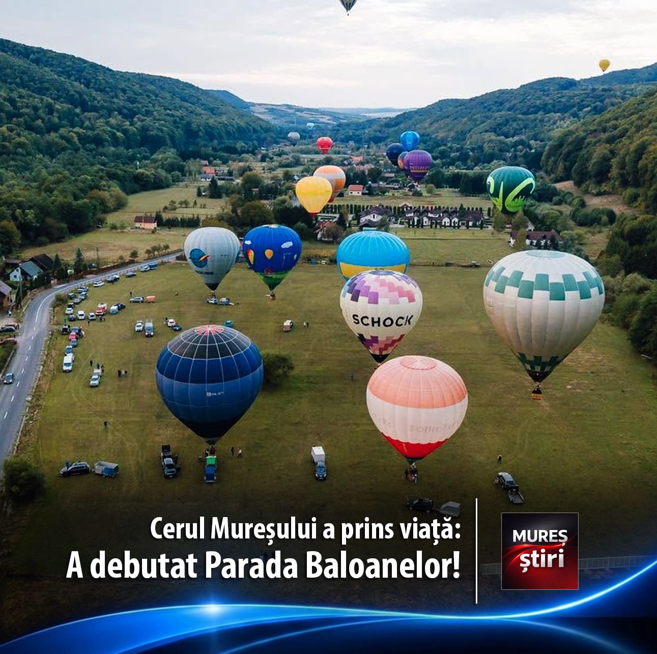 Cerul de deasupra localității Eremitu, transformat în scenă uriașă de culoare: A debutat Parada Baloanelor!