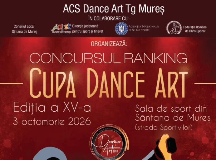 Cupa Dance Art, la Sântâna de Mureș sâmbăta viitoare. Competiția națională de dans aduce în județul Mureș sportivi, antr
