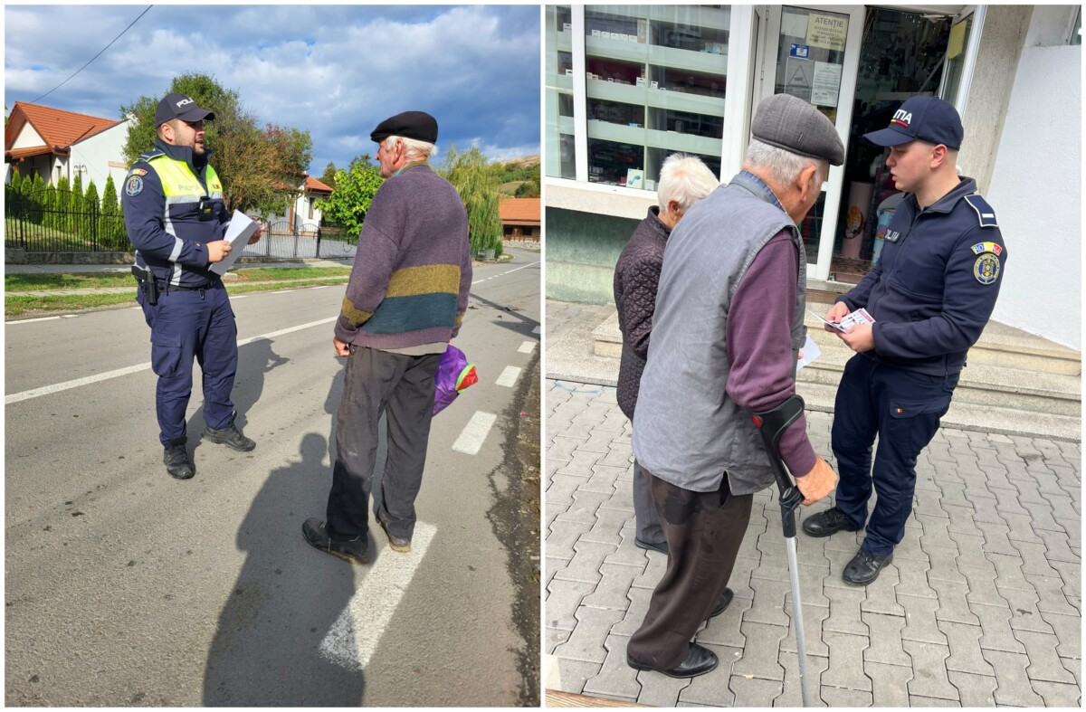 FOTO „Săptămâna Prevenirii Criminalității”, la Blaj. Polițiștii au avertizat peste 80 de seniori despre metoda „Accident