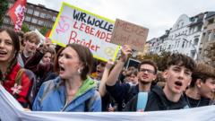 Students strike across Germany in protest against military service