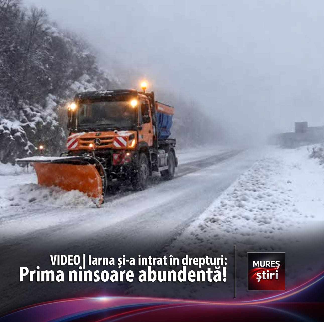 VIDEO Iarna și-a intrat în drepturi pe Transfăgărășan: Prima ninsoare abundentă a mobilizat utilajele de la DRDP Brașov