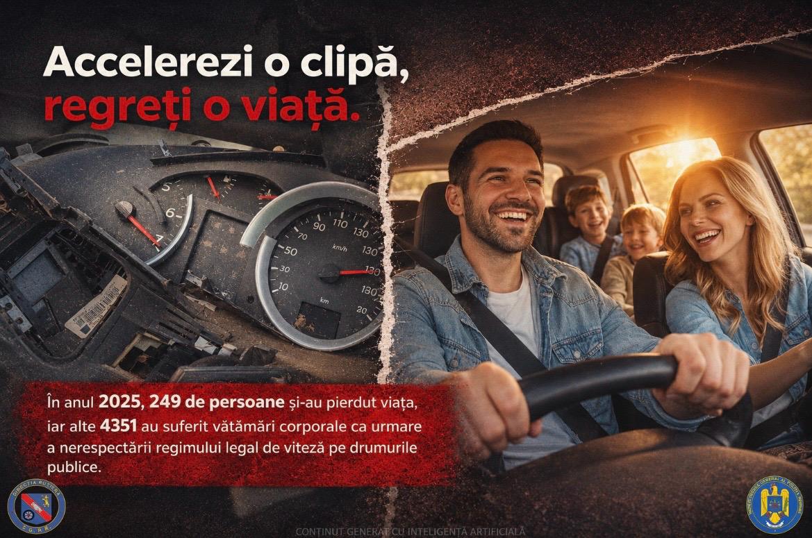 „Accelerezi o secundă, regreți o viață”. Polițiștii rutieri din Harghita intensifică verificările privind viteza