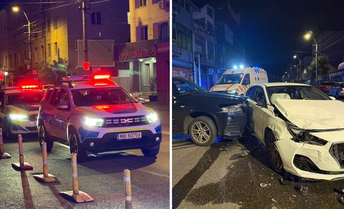 Accident în Cluj-Napoca: două mașini avariate într-o intersecție, după ce un șofer nu s-a asigurat