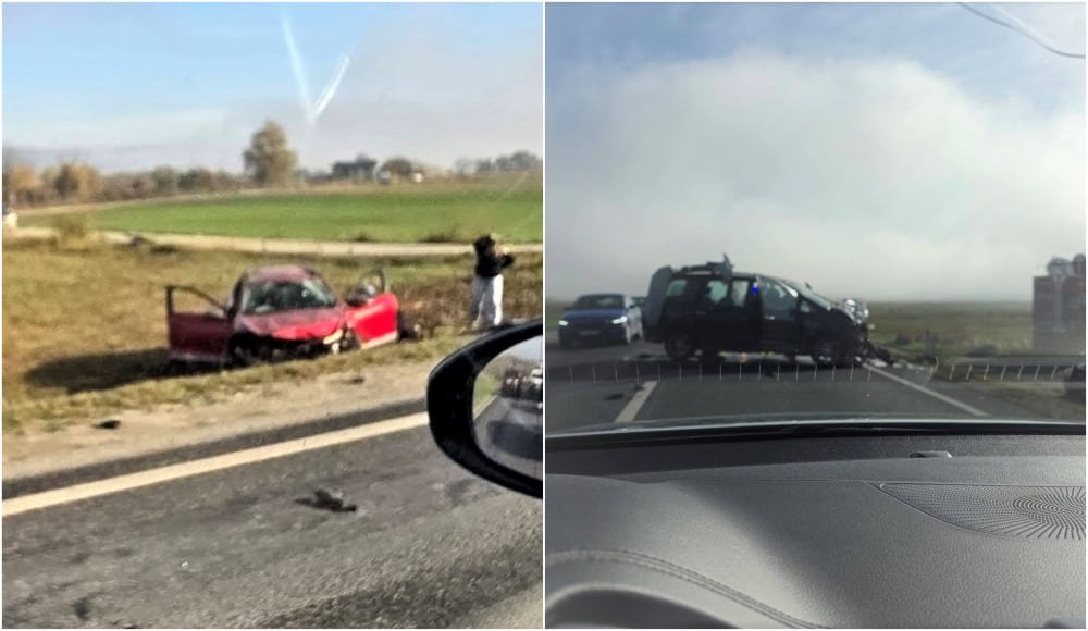 Accident pe DN 1, între Avrig și Bradu: 4 răniți, după ce un șofer de 71 de ani a virat fără să se asigure