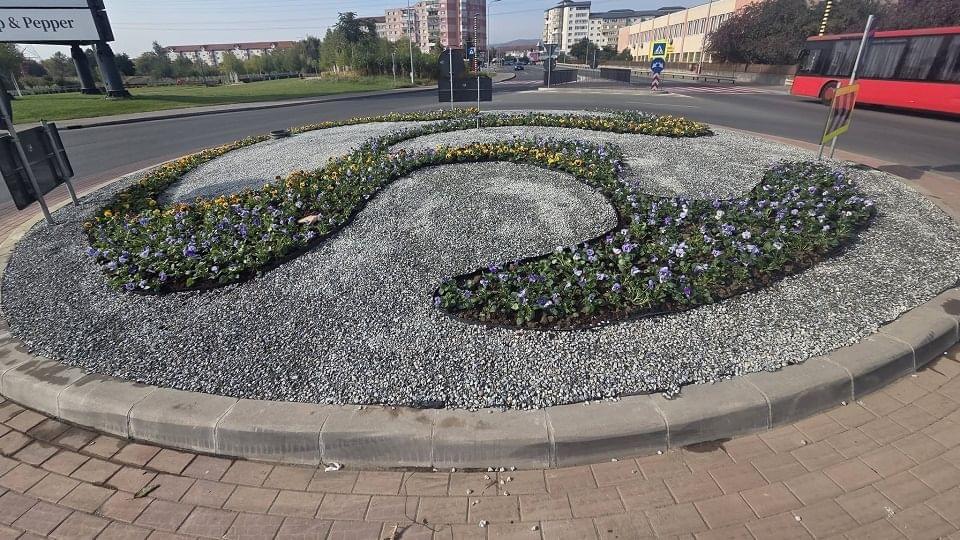 Alba Iulia: sensul giratoriu de pe strada Alexandru Ioan Cuza a fost reamenajat și curățat