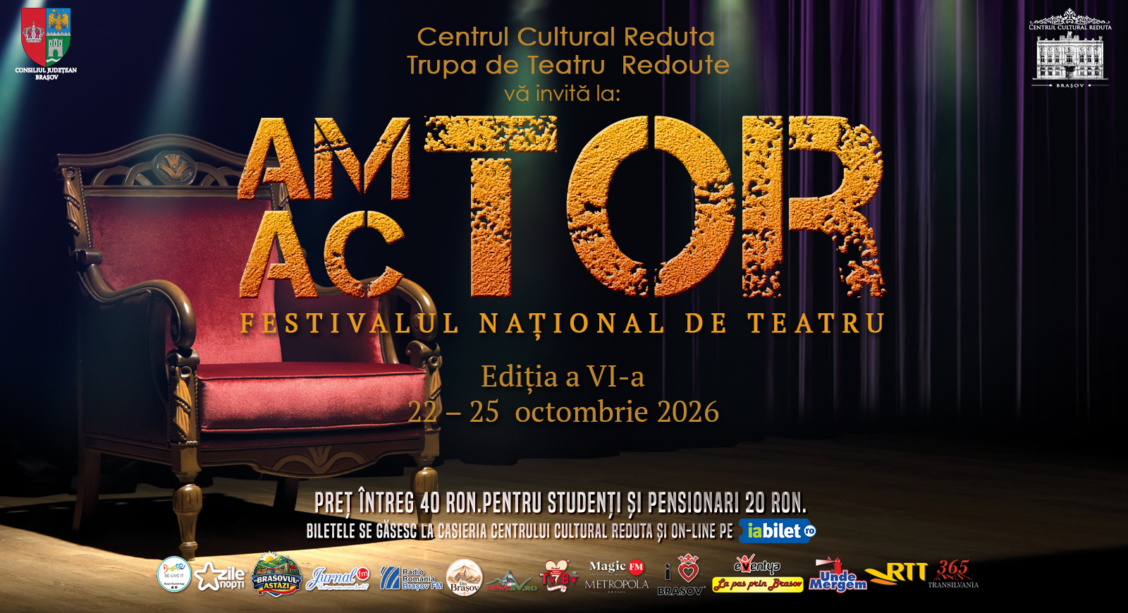AM-ACTOR revine la Brașov: teatru, povești și pasiune pe scena Centrului Cultural „Reduta”