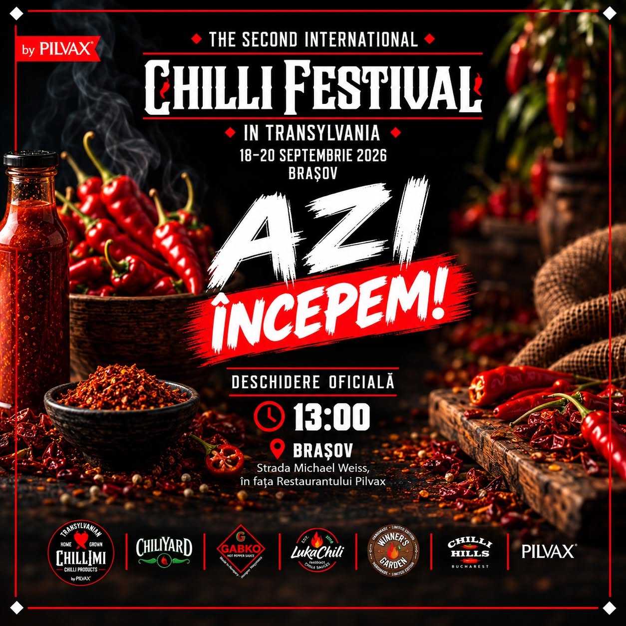 Astăzi începe la Brașov cea de-a doua ediție a Festivalului Internațional de Chilli din Transilvania