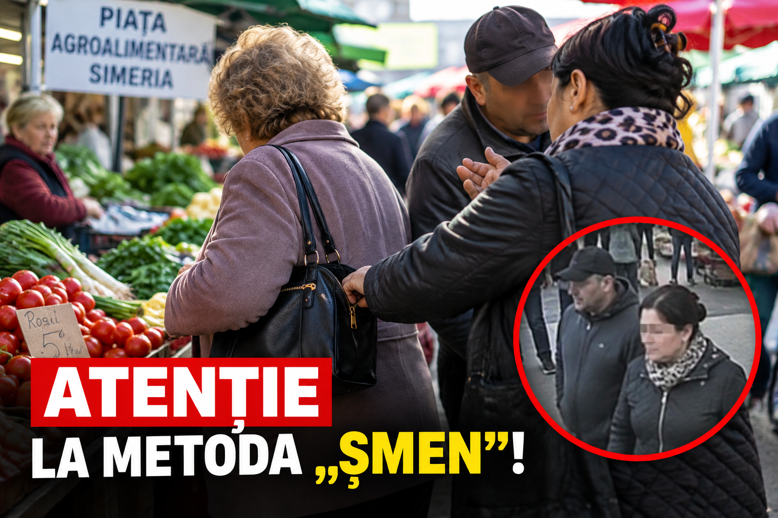 Atenție la metoda „șmen”! Doi suspecți, identificați în aceeași zi după un furt în Piața Agroalimentară din Simeria