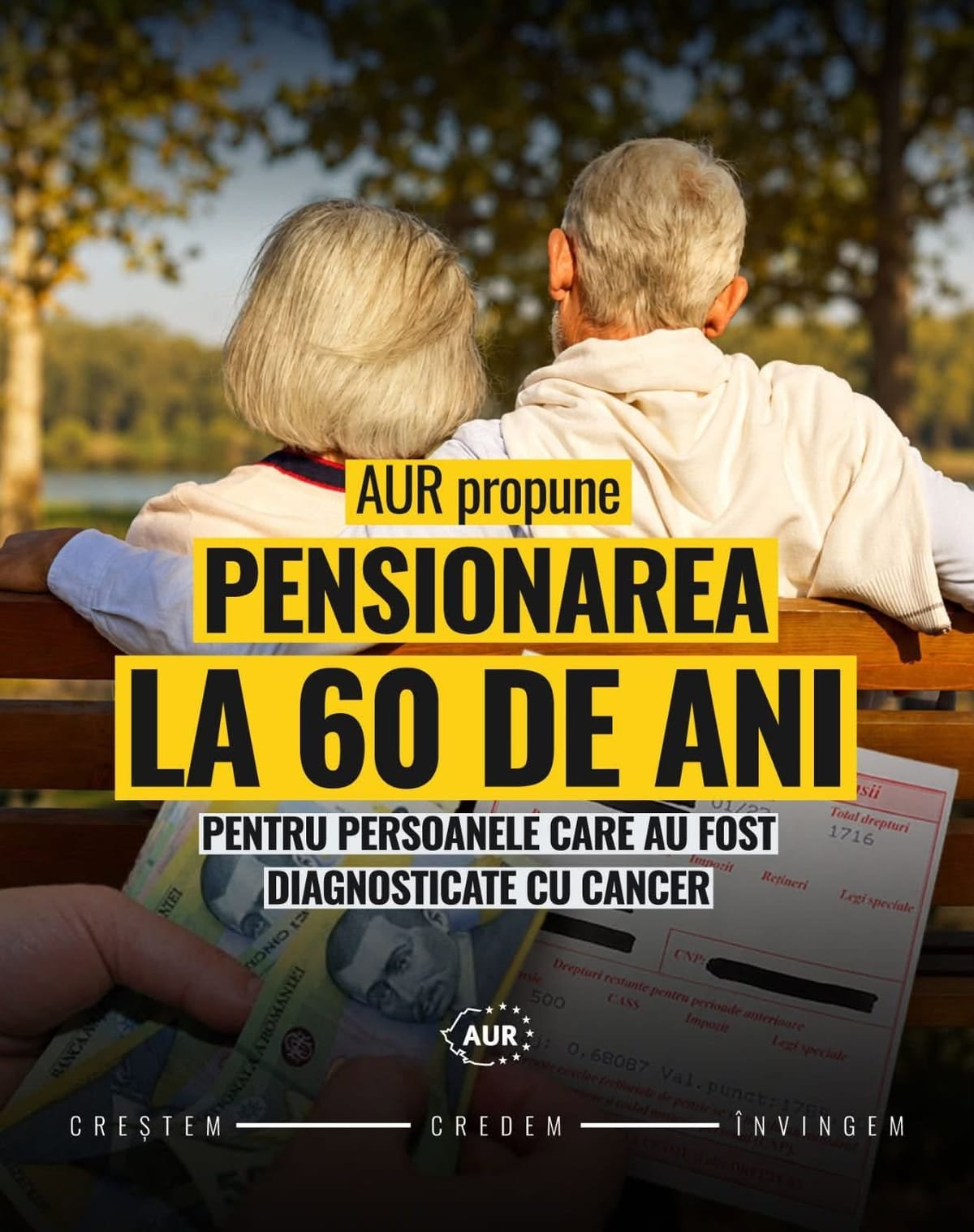 AUR propune pensionarea la 60 de ani pentru persoanele diagnosticate cu cancer