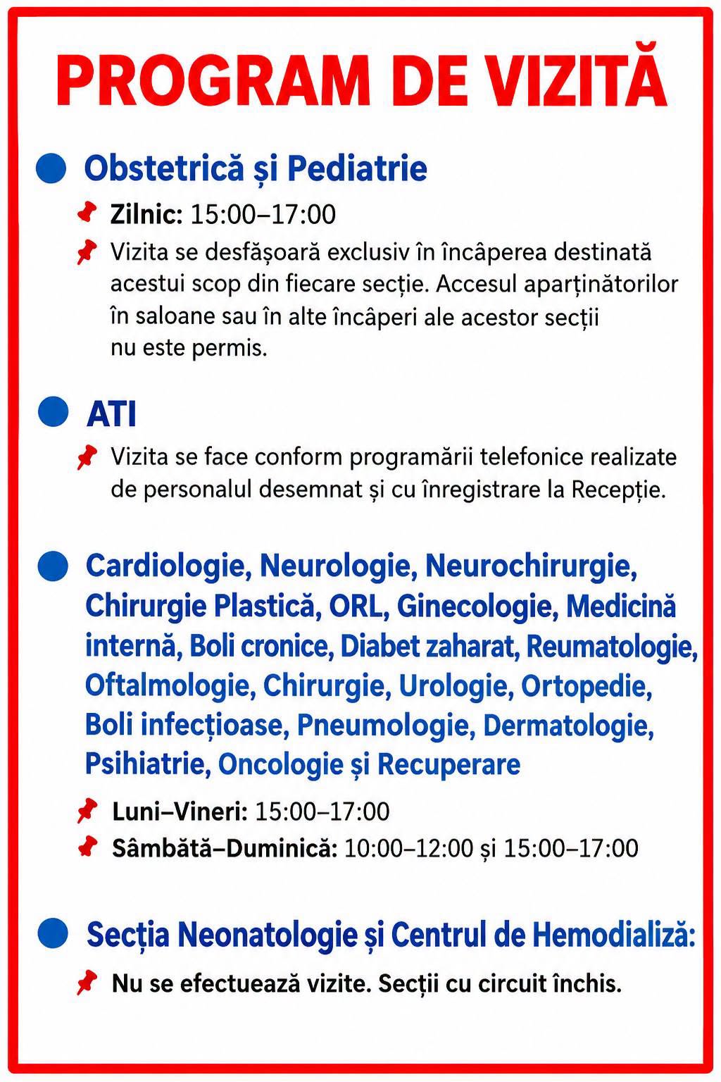 Aveți pe cineva în Spitalul Bistrița? Program de vizită și regulament nou fără flori, fără copii sub 12 ani
