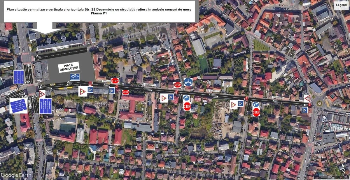 Baia Mare: strada 22 Decembrie devine dublu sens de sâmbătă, cu restricții noi de circulație
