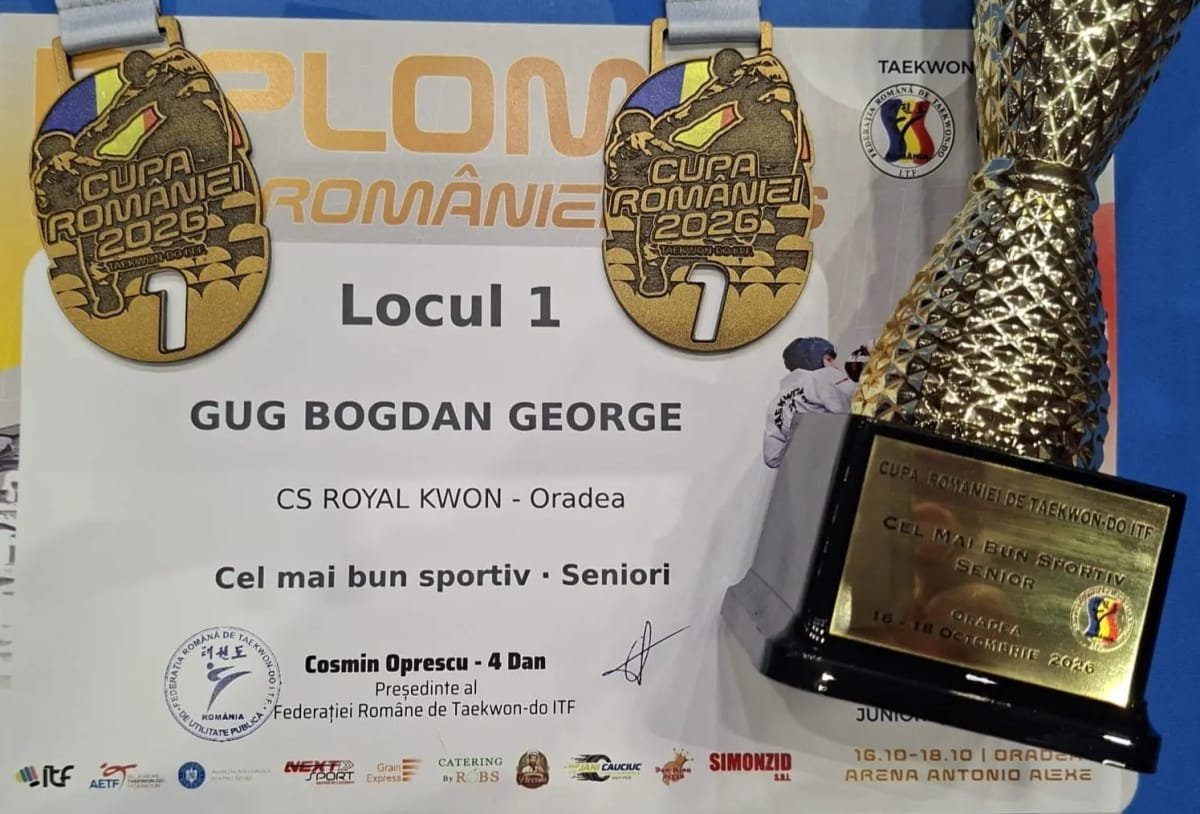 Bihor: polițistul Bogdan Gug, dublu campion național la Taekwon-do ITF, selectat în lotul României