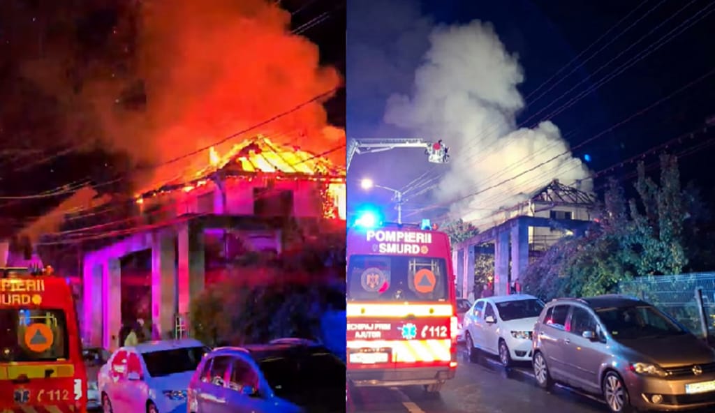 Bistrița: casa unui bătrân de peste 80 de ani a ars complet într-un incendiu violent
