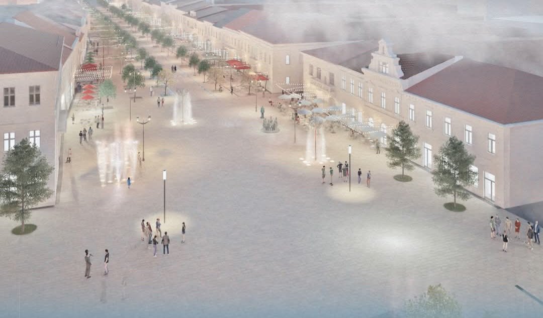 Bistrița: fântâni arteziene vor reveni în Piața Centrală prin Coridorul Verde de Mobilitate Urbană