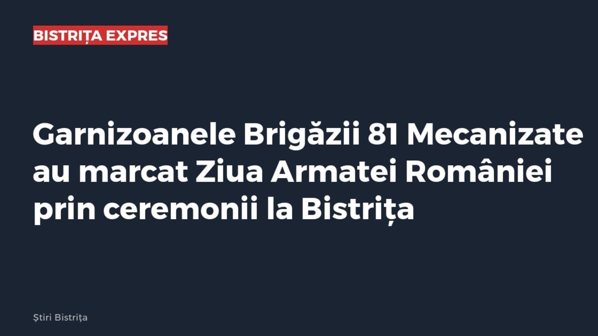 Bistrița: garnizoanele Brigăzii 81 Mecanizate au marcat Ziua Armatei României prin ceremonii