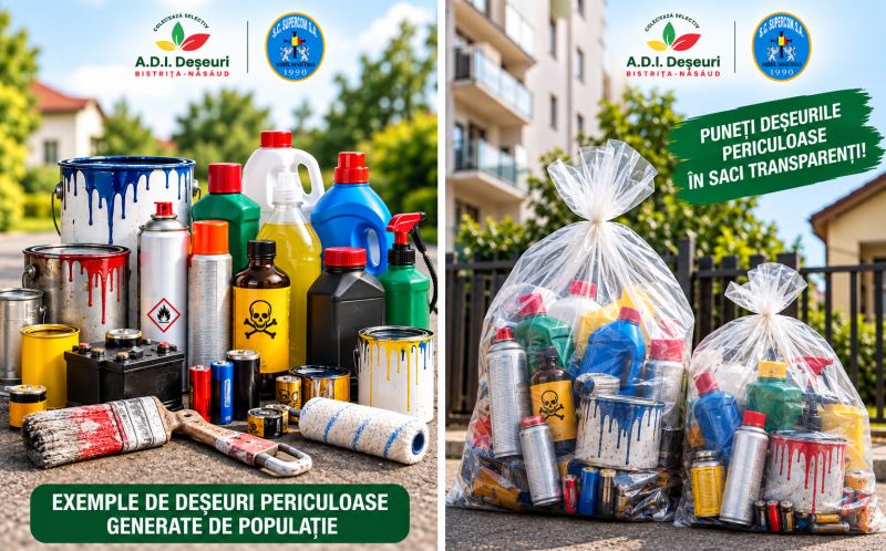 Bistrița-Năsăud: campanie gratuită de colectare a deșeurilor periculoase din populație