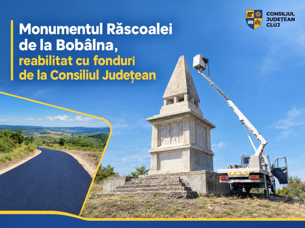 Bobâlna: Monumentul Răscoalei, reabilitat cu fonduri de la Consiliul Județean Cluj