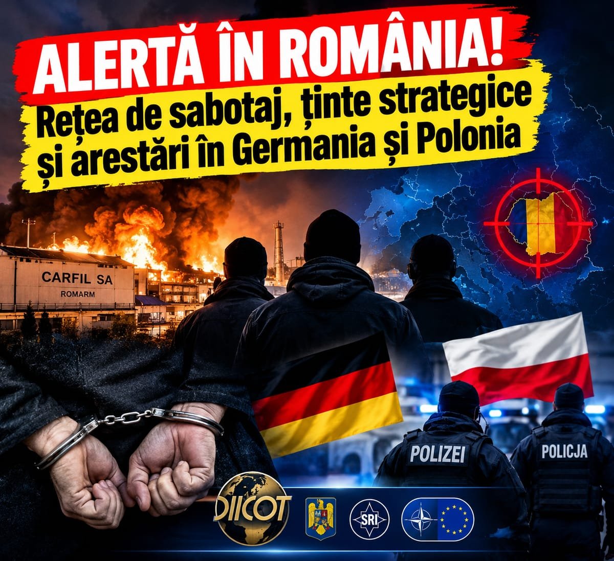Brașov: incendiu lângă fabrica CARFIL, anchetat ca posibil sabotaj; doi suspecți, arestați în Germania