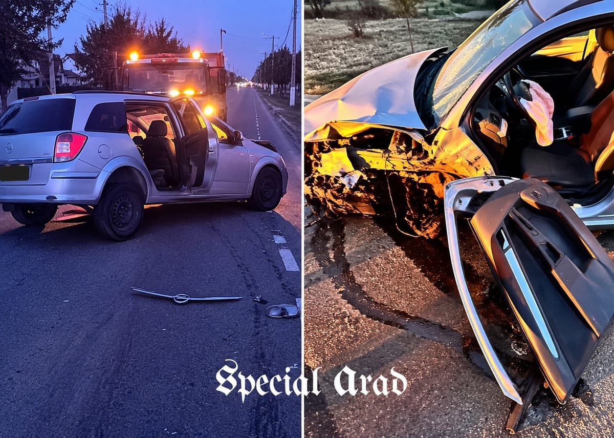 Cicir, pe DN7: accident violent la ieșirea spre Deva, două mașini grav avariate și două persoane rănite
