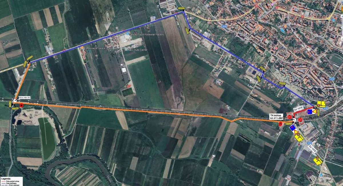 Ciumbrud: circulație rutieră închisă la trecerea de cale ferată, 3-4 noiembrie, pentru reparații