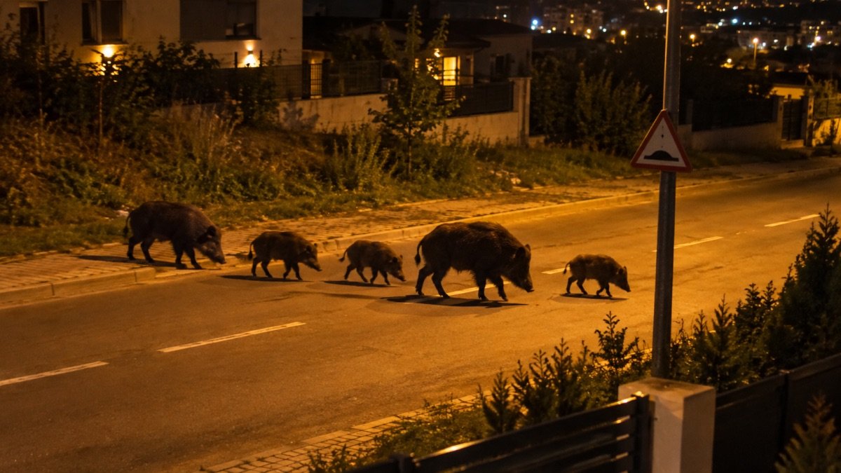Cluj, Borhanci: o turmă de mistreți, surprinsă lângă case; localnicii cer intervenția autorităților