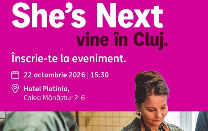 Cluj: granturi de 90.000 de euro pentru femeile cu afaceri, caravana She's Next ajunge pe 22 octombrie