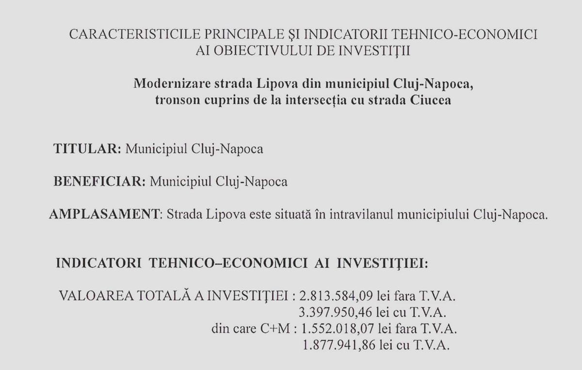 Cluj-Napoca: Aleea Lipova, pe 200 de metri, va fi modernizată. Costă aproximativ 1,55 milioane lei