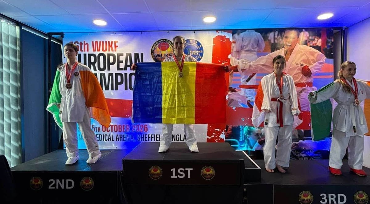Cluj-Napoca: elevă Daria Trif, triplă campioană europeană la kumite, cu patru medalii în Anglia