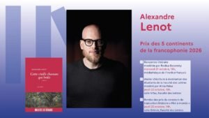 Cluj-Napoca: scriitorul francez Alexandre Lenot vine la Institutul Francez, în 21–22 octombrie