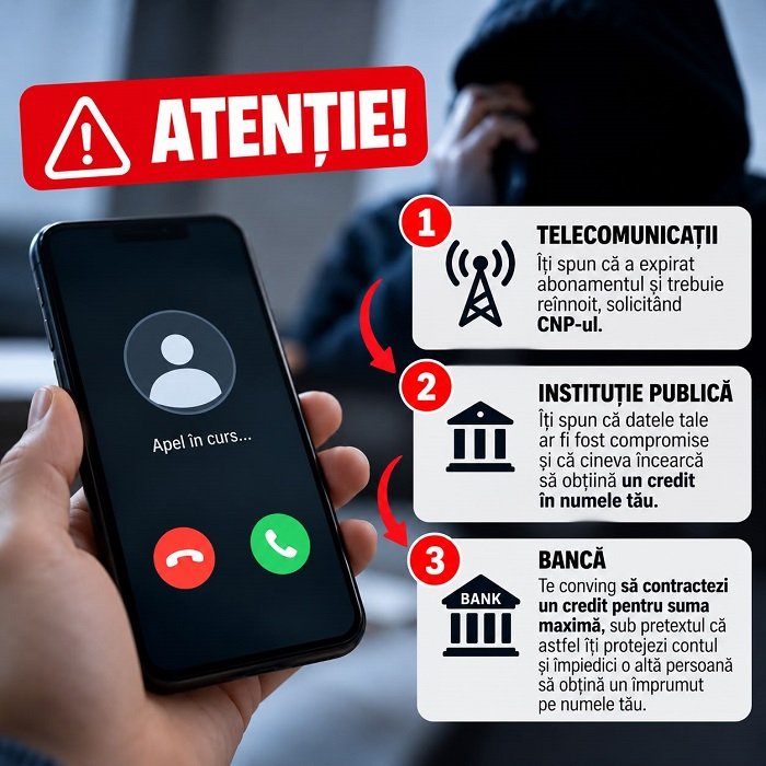 Cluj: o nouă metodă de înșelăciune prin telefon convinge victimele să facă împrumuturi și să transfere bani