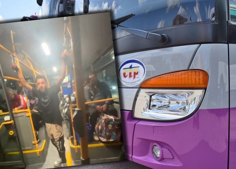 Cluj: puștiul de 15 ani filmat făcând scandal într-un autobuz CTP, identificat și amendat de polițiști