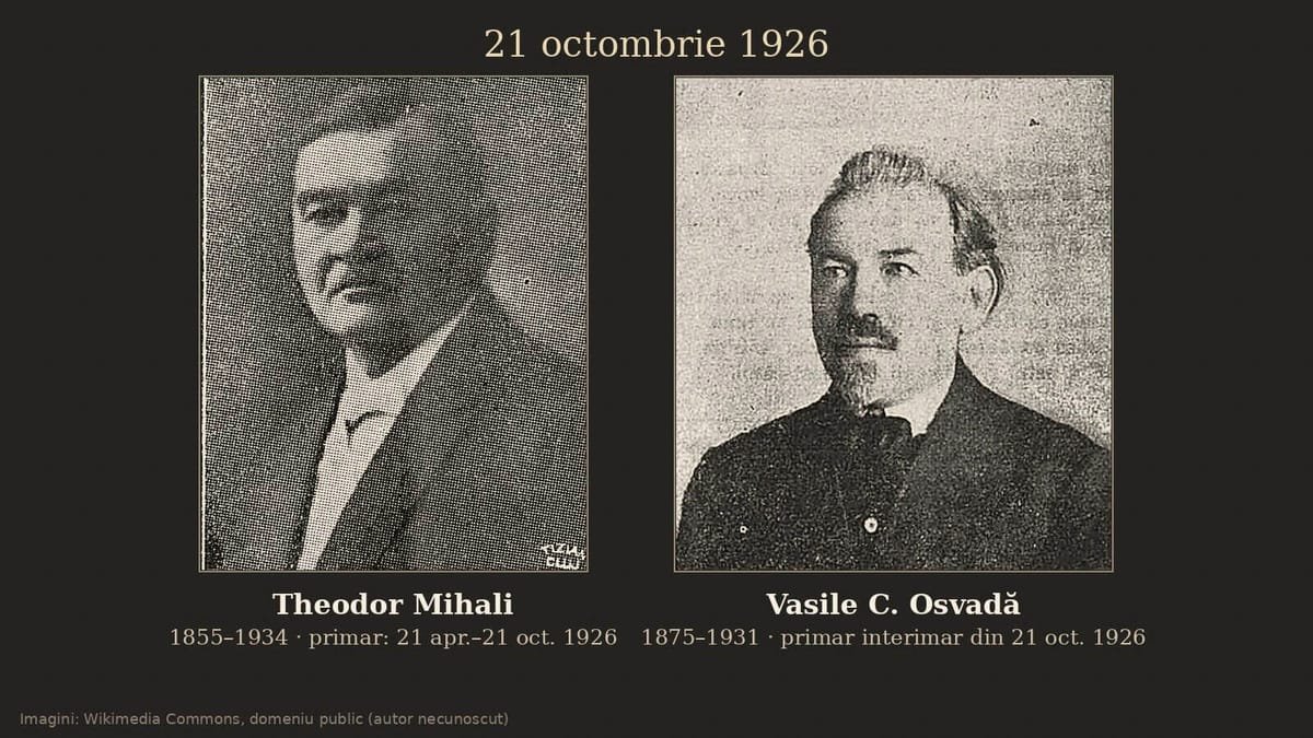 Cluj: Theodor Mihali a părăsit Primăria după șase luni, iar economistul Vasile C. Osvad i-a luat locul