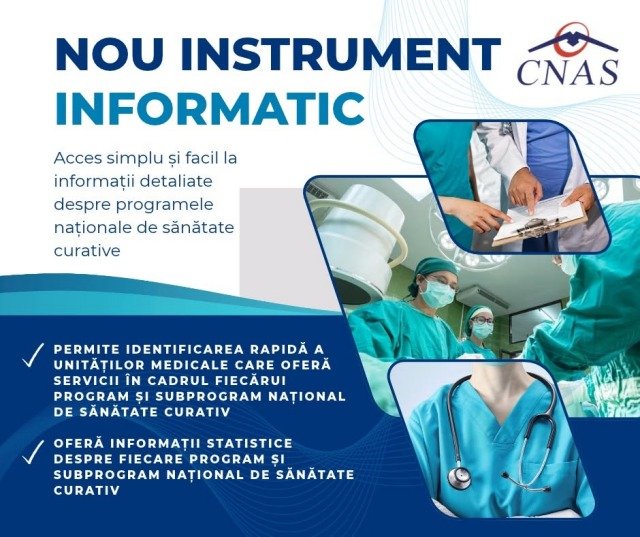 CNAS a lansat o platformă care arată ce spitale oferă tratamente în programele naționale de sănătate