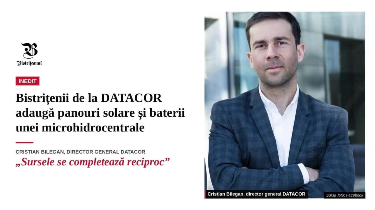 Compania bistrițeană DATACOR lucrează la o microhidrocentrală hibrid, care produce energie din apă și soare