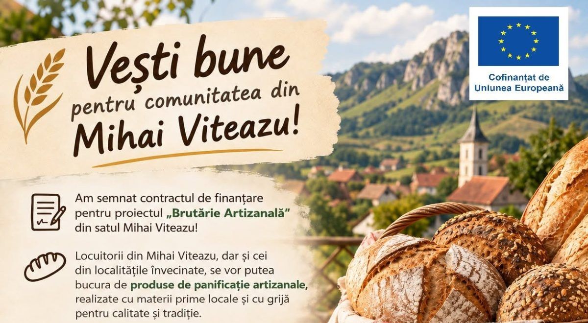 Comuna Mihai Viteazu: se deschide o brutărie artizanală cu rețete tradiționale