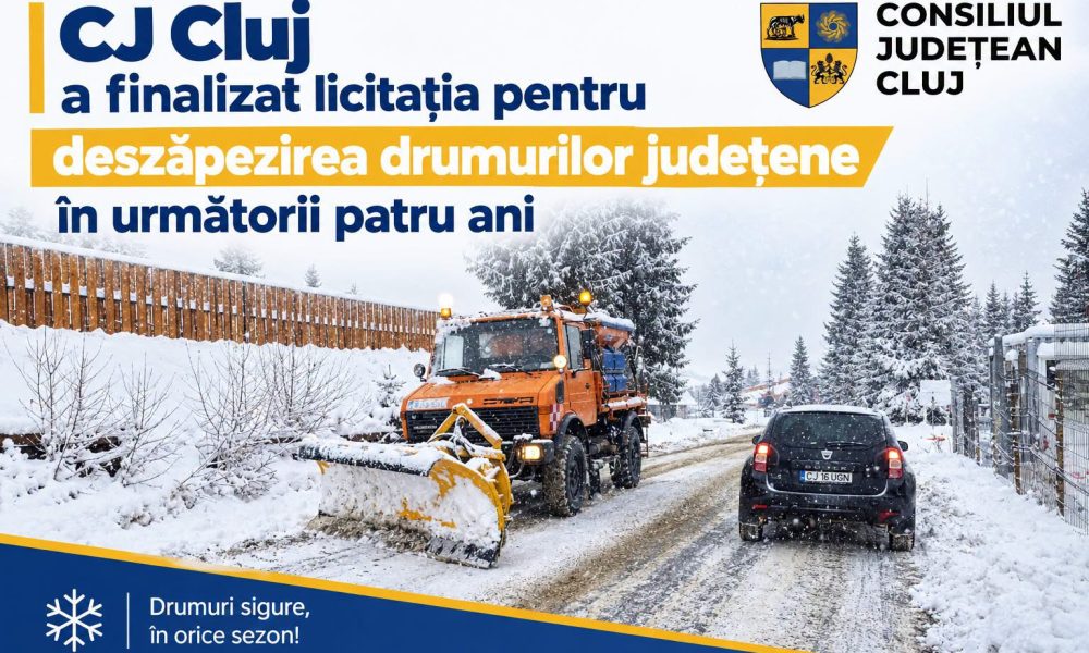 Consiliul Județean Cluj a finalizat licitația pentru deszăpezirea drumurilor pe patru ani