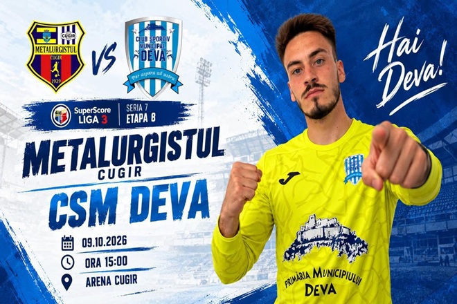 CSM Deva, misiune pe teren străin: meci decisiv la Cugir pentru cele trei puncte