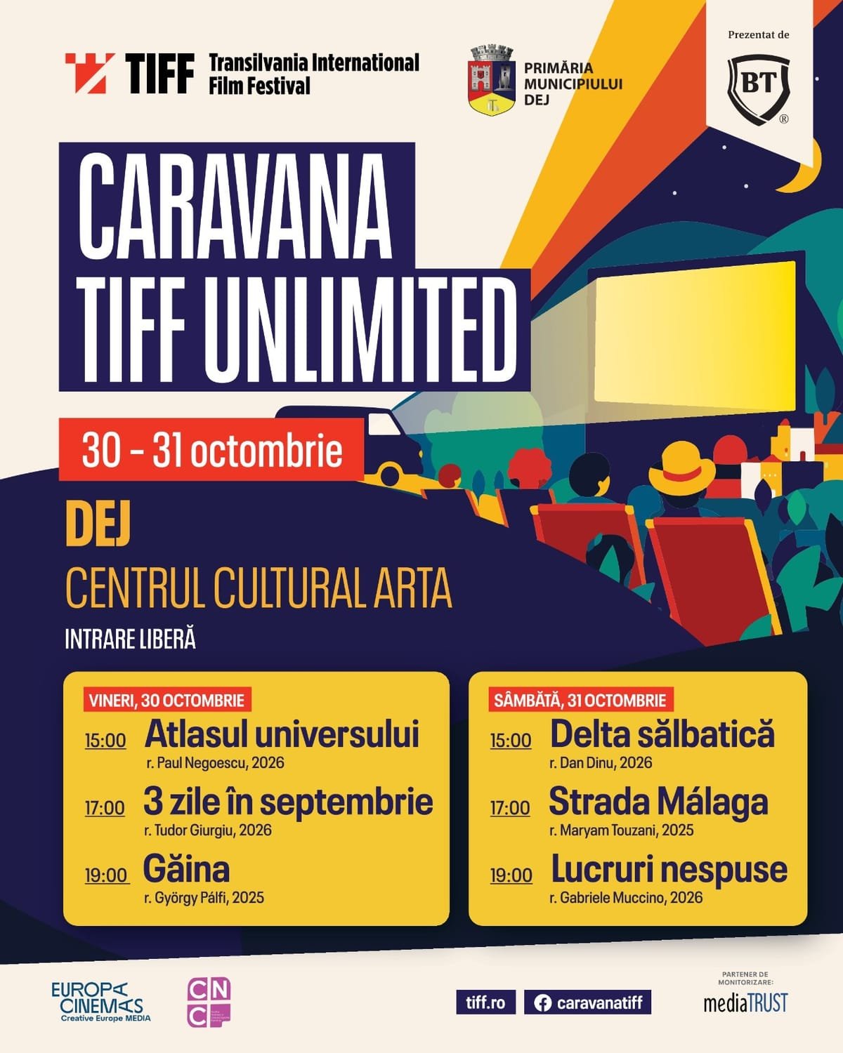 Dej: Caravana TIFF UNLIMITED aduce două zile de filme cu intrare gratuită