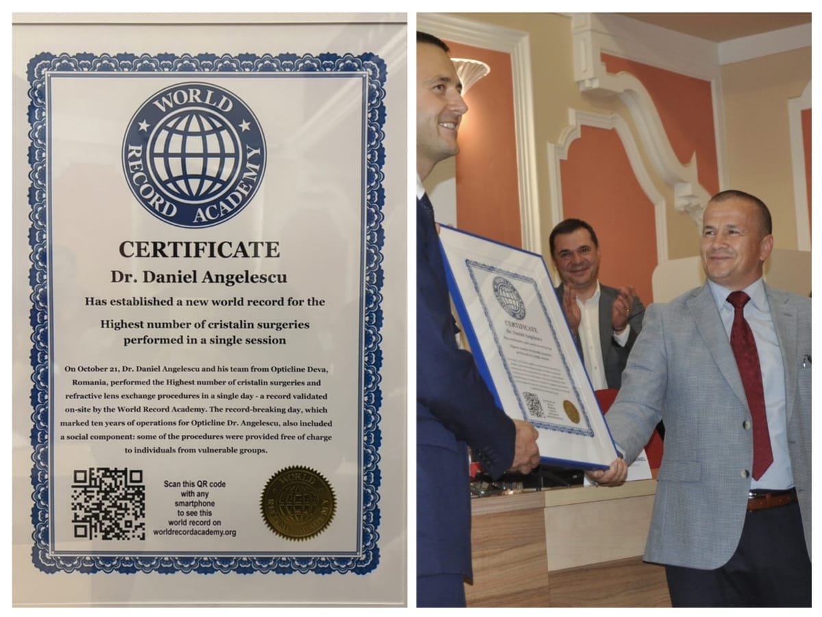 Deva: 130 de operații de înlocuire a cristalinului într-o zi, record mondial certificat în 11 ore