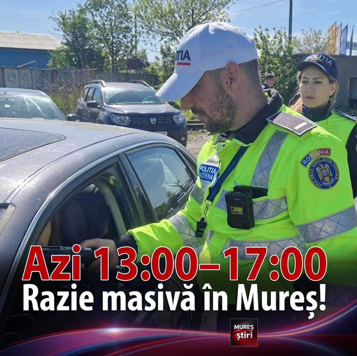DN15 Mureș: polițiștii monitorizează traficul și controlează radarele între orele 13:00 și 17:00