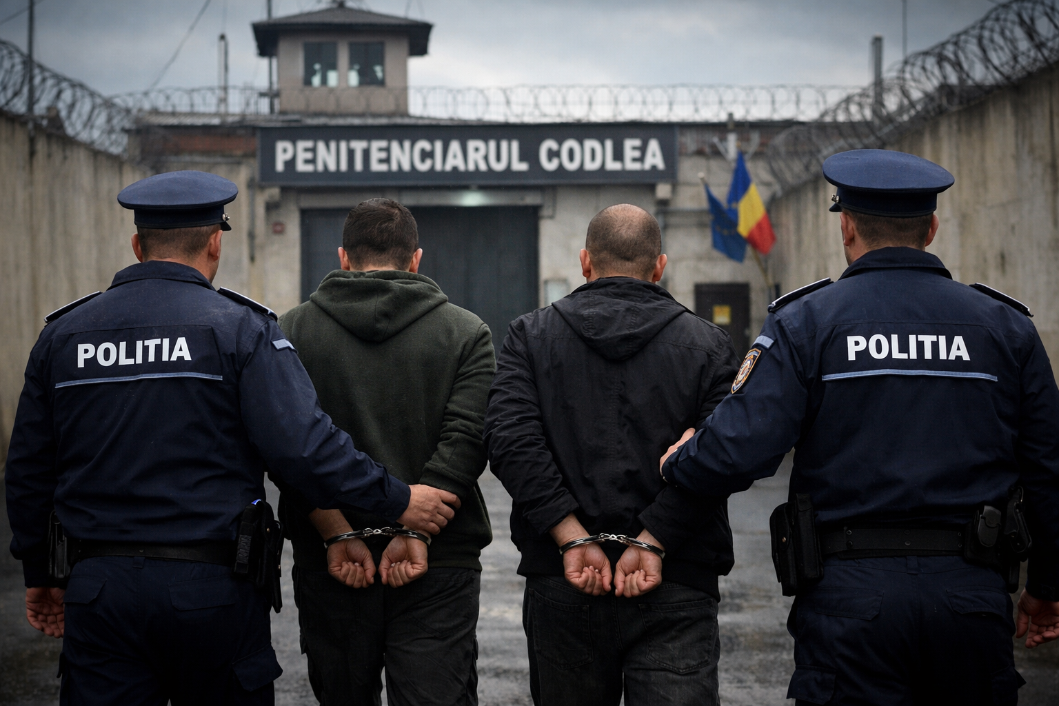 Doi bărbați din Săcele, ridicați de polițiști și duși la Penitenciarul Codlea pentru executarea pedepselor cu închisoare