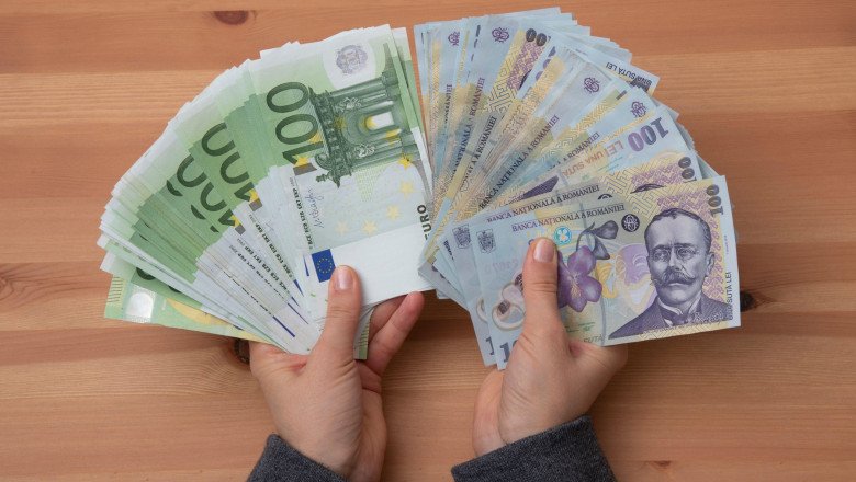 Euro scade din nou față de leu, cotat la 5,3414 lei de BNR, după recordul istoric