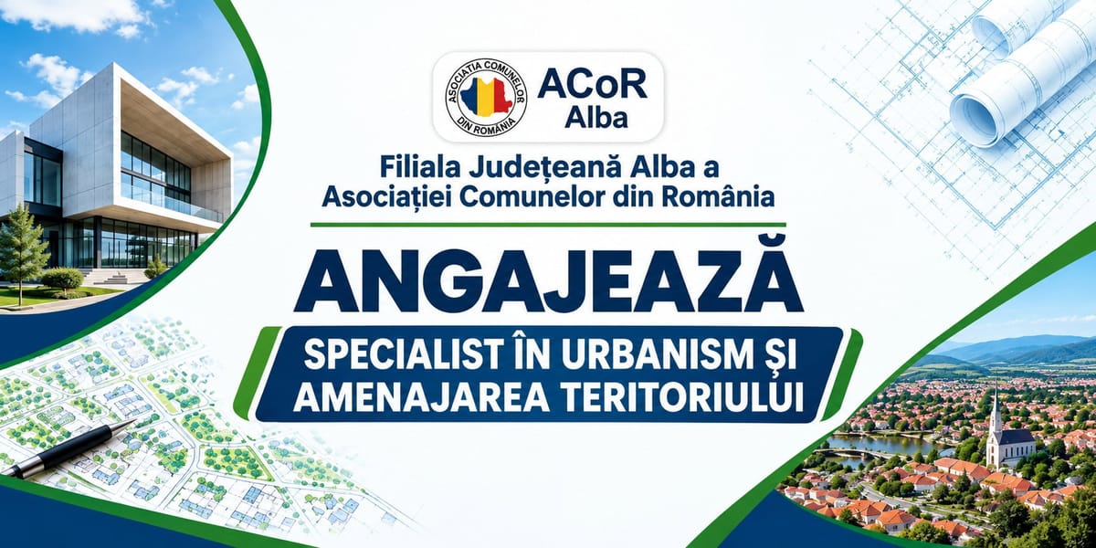 Filiala ACoR Alba angajează specialist în urbanism și amenajarea teritoriului