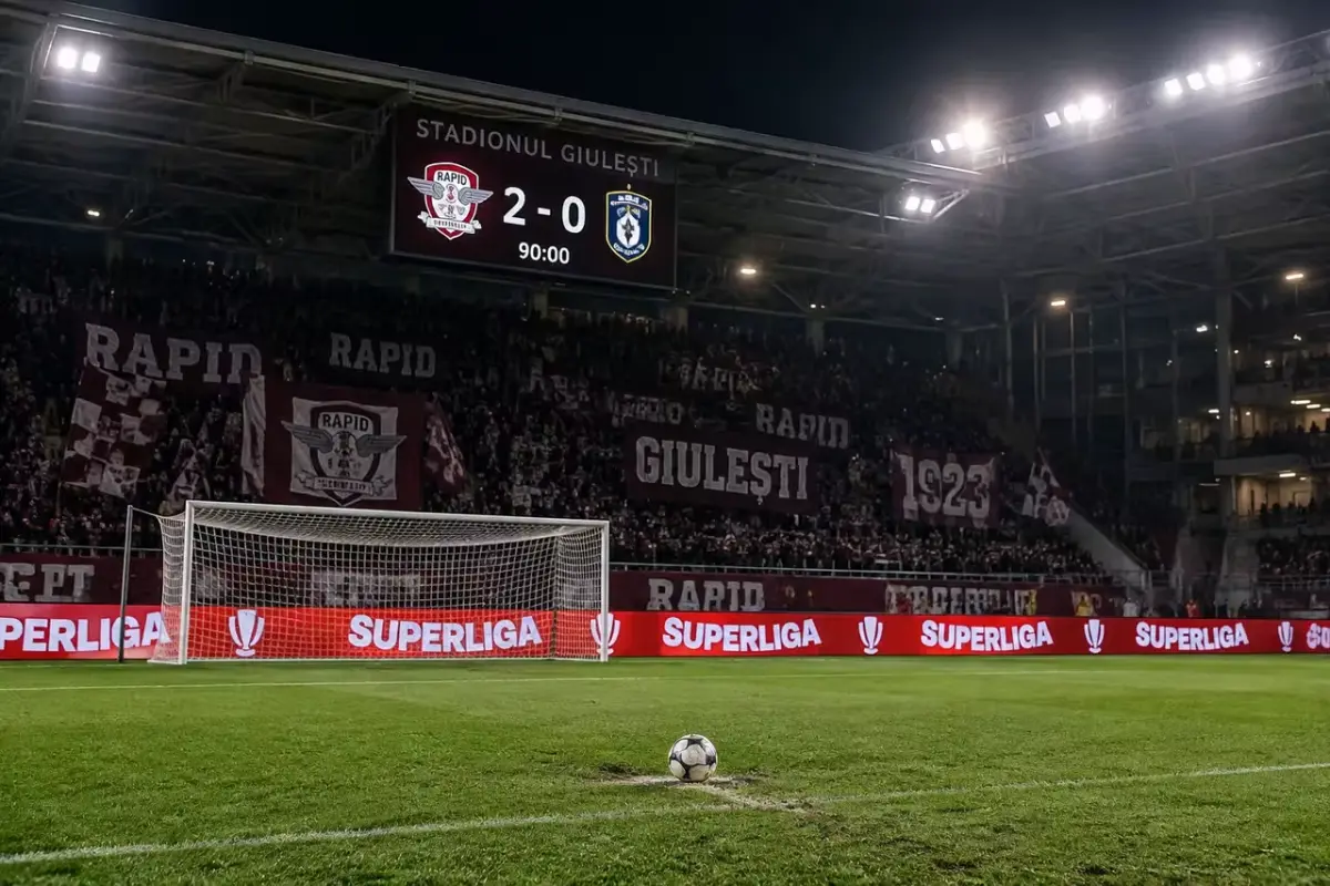 Giulești: Alex Dobre marchează dubla, iar Rapid învinge Corvinul Hunedoara cu 2-0