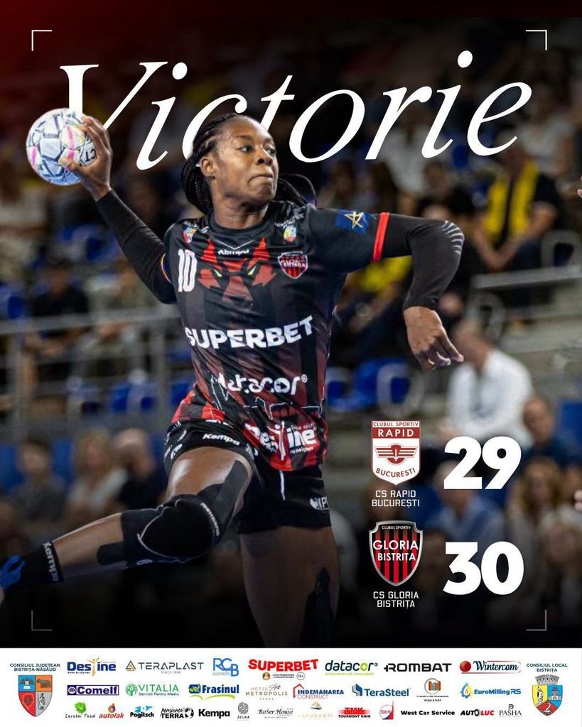 Gloria Bistrița învinge Rapid București 30-29 și rămâne lider în Liga Florilor la handbal feminin